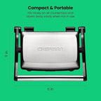 Chefman Electric Panini Press Grill,Compact 2-Slice Sandwich Maker,Non-Stick Coated Plates,Opens 180 Degrees,Dishwasher Safe,Removable Drip Tray,Stainless Steel/Black,(Pack of 4)