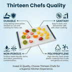 Thirteen Chefs Non Slip Cutting Board 3 Pack Set for Kitchens with Groove - BPA Free and Dishwasher Safe with 16, 12 and 10 Inch Sizes