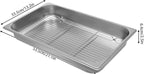 DYNAMI Stainless Steel Baking Pan with Cooling Rack,21x13.2x2.5in Stainless Steel Deep Roasting Pan with Grill,Rectangular Large Bakeware Multipurpose Cooking Sheet Pan
