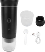 Asixxsix Portable Maker, Rechargeable 2500mAh Battery One Button Operation Travel Coffee Maker, Camping with Rich Flavor Extraction for Travel Office Household (Black)