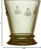 La Rochere Napoleon Bee Olive Green Tumbler Set of 6 – La Rochere Bee Glassware Sets – Fancy Glassware Drinking Glasses (10 oz)