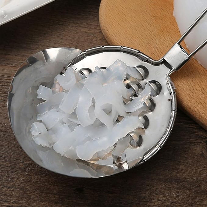 SOLUSTRE Vegetable Grater Multi-Functional Food Scraper Tool Stainless Steel Jelly Scraper for Kitchen Use with Hanging Hole Lightweight and Portable 6.10X3.85X1.73 Inches