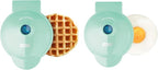 Dash Mini Maker Set - Customized Treat Maker - Supports Multi-Function Cooking - Easy Cleanup and User-Friendly Design - Aqua - Waffle & Griddle Irons