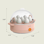 bella Electric Egg Cooker, 7 Eggs Capacity Tray, Single Stack, for Poached, Scrambled, Hard, Medium & Soft Boiled Eggs, Omelets and Steamed Dumplings, Auto Shutoff, 360 Watt, Blossom
