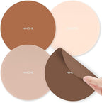 NIHOME Silicone Jar Opener – 6 Inch Large Anti-Slip Grip Pads, Premium 100% Food-Grade Silicone, Stylish Designer Colors, Multi-Purpose Heat-Resistant Mat & Coaster, Set of 4 (Coffee Colors)