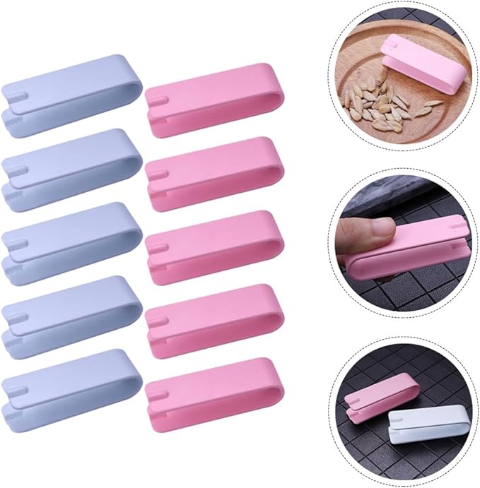 BESPORTBLE 20pcs Nut Opener Melon Seed Peeling Clips Set, Multipurpose Nut Shucker Tools with Nordic Pink and Blue Colors, Kitchen Specialty Gadget for Shelling Sunflower and Random Color