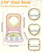 3-in-1 Uncrustable Sandwich Maker - Heart/Circle/Square Crustless Sandwich Cutter & Sealer for Kids' Lunch, Breakfast & Lunchboxes | BPA-Free Uncrustable Press, Easy Clean (3-Shape Pink)