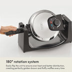 bella Classic Rotating Belgian Waffle Maker with Nonstick Plates, Removable Drip Tray, Adjustable Browning Control and Cool Touch Handles, Stainless Steel