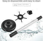 Swivel Kitchen Utensils Stand with 6 Hooks Rotatable Kitchenware Holder Rack Home Kitchen Utensils Organizer Holder, 42x13cm, Black＋silver