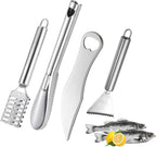 4 PCS Fish Scaler, Stainless Steel Fish Scale Remover, Fish Descaler Tool with Serrated Blade Design, Ideal for Home, Kitchen, Seafood Markets, and Professional Use