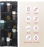 Cup Storage Organizer Compatible Stanley - 15 Large Bottle Pockets, Hanging Wall Mount for Various Sizes, Tumbler Storage Accessories