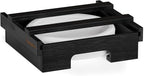SpaceAid 9-inch Paper Plate Dispenser (Need 10.2 Inches Deep Cabinet Space) Under Cabinet Bamboo Plates Holder, Kitchen Vertical Dipensers Caddy, Black