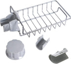 Sink Caddy Organizer, Stainless Steel Faucet Storage Rack Sponge Holder for Kitchen Accessories(Silver)