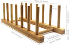 INNERNEED Bamboo Wooden Plate Racks Dish Stand Holder Kitchen Storage Cabinet Organizer for Dish/Plate/Bowl/Cup/Pot Lid/Cutting Board (Pack of 4)