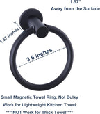Magnetic Towel Holder for Refrigerator, Magnet Towel Ring Hand Towel Bar Hook Hanger for Fridge, Kitchen Dishwasher, Stove, Oven, Sink, Laundry Washer, Dryer, Black