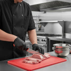 TrueCraftware- 18" X 12" X 1/2” Cutting Board for Kitchen Red Color Plastic- Color Coded Durable Kitchen Cutting Board Chopping Board Non Slip Cutting Mat for Meat Vegetables Dishwasher Safe