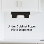 Bamboo Paper Plate Dispenser - 10 inch Wooden Paper Plate Dispenser Under Cabinet, Kitchen Countertop Vertical Plate Holder Organizer
