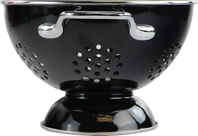 Calypso Basics by Reston Lloyd Powder Coated Enameled Colander, 1 Quart, Black
