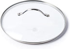 GreenPan Glass Lid with Stainless Steel Handle, 12", Silver
