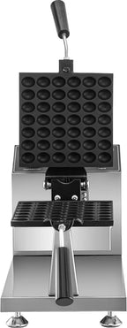 VEVOR Commercial Bubble Waffle Maker, 8" Square Mould, 1200W Egg Bubble Puff Iron w/ 360°Rotatable 2 Pans & Bent Handles, Stainless Steel Baker w/Non-Stick Teflon Coating, 50-300℃/122-572℉ Adjustable