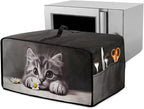 Kitten Daisy Print Toaster Oven Stain-resistant Cover for Kitchen Counter Decor, Heavy Duty Heat-resistant Microwave Oven Cover, Washable (Small-14.5 * 18.46 * 9 inches)