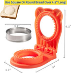 CHICHAUS Uncrustable Sandwich Maker,Sandwiches Pocket Circle Shape 3.7Inch Sandwich Cutter and Sealer,Sandwich Cutter for Kids Breakfast and lunchboxes (Orange)