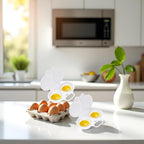 2 Pcs White Egg Poacher, Microwave Egg Boiler Poacher, 2 Cavity Nonstick Poached Egg Maker With Lid, Egg Poacher Microwave Egg Cooker, Double Drain Poached Egg Cups Cookware,Kitchen and Dining