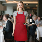 NLUS 2 Pack Kitchen Aprons with 2 Pockets for Women Men, Chef Aprons for Baking BBQ Cooking, Red