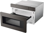 SHARP SMD2470AH Microwave Drawer Oven, 24-inch, 1.2 Cubic Feet, 950 Watt, Concealed Control Panel with Digital LCD Display, Black Stainless Steel