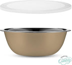 WHYSKO Stainless Steel Mixing Bowl Set, 10 Piece Stainless Steel Mixing Bowls with Lids Set for Food Prep Storage and Serving, Dishwasher Safe for Kitchen Baking Cooking, Khaki