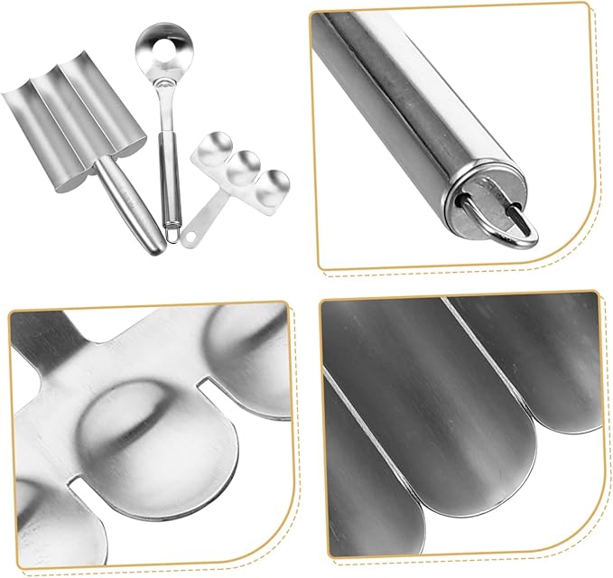 1set Stainless Steel Meatball Maker Set Kitchen Gadget for Meatballs Shrimp Balls Easy to Use Lightweight Kitchen Tool for Home Cooking and Hot Pot