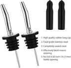 Pafusen 6 Pack Liquor Bottle Pourers, Liquor Pour Spout for Liquor Bottles, Stainless Steel Olive oil Dispenser Spout, Alcohol Pourer Spouts Dust Caps Long Covers, Sliver