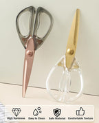 Kitchen Shears Scissors&Sharp Scissors, ARCHIKING 8.0inch Cooking Scissor-Meat and Poultry Shears, Dishwasher Safe, Acrylic Handel Scissors All Purpose Stainless Steel Utility Scissor (White)