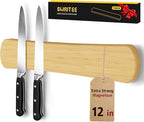 Swaitee Magnetic Knife Holder for Wall, 12 Inch Bamboo Strong Magnetic Knife Strip, Small Kitchen Storage Space Savers, Rv Apartment Farmhouse Accessories Organizer, Housewarming Gifts for New Home