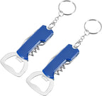uxcell 2 Pcs Wine Opener, Bottle Opener Keychain, Durable Stainless Steel Waiter's Corkscrew, Compact All-In-One Home Bar Tool for Bar, Party, Wedding, Home, Travel, Blue