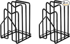 SUNFICON 2 Pack Cutting Board Racks Holders Pot Pan Lids Holders Chopping Board Organizers Thin Bakeware Trays Dry Display Stands Kitchen Countertop Cabinet Office Black