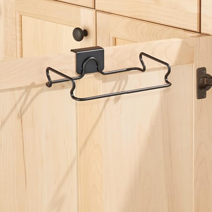 InterDesign Classico Over Cabinet Plastic Bag Holder – Storage Organizer for Kitchen, Bronze