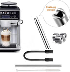 Coffee Machine Replacement Tube, Coffee Machine Replacement Tube Stainless Steel Silicon Milk Hose Coffee Maker Accessories Pipe Coffee Machine Water Hose Cleaning Brush Coffee