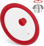 Universal Lids for Pots, Pans and Skillets, Replacement Pan Lid with Tempered Glass and Heat-Resistant Silicone Edge, Fits 11", 12",12.5" Cookware, Durable Frying Pan Cover