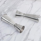 Briout Jigger for Bartending, 2Pcs Double Cocktail Jigger Japanese Premium 304 Food Grade Stainless Steel Jigger 2 OZ 1 OZ with Measurements Inside, Silver