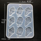 White Cake Mold, Ice Cream Popsicle Cute Food Keychain Pendant Silicone Resin Mold Jewelry Tools，Jewelry Boxes and Organizers，Ice Pop Molds Specialty Tools and Gadgets