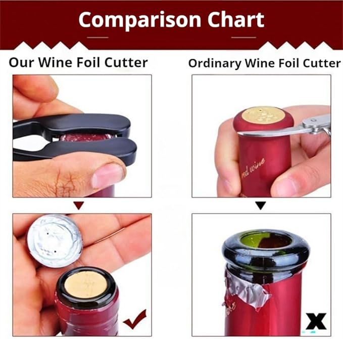 2 PACK Vacuum Wine Stopper with 2 PACK Wine Foil Cutter Tool, Wine Bottle Stoppers, Reusable Wine Preserver Keep Fresh, Perfect Wine Accessory Gift for Wine Lovers