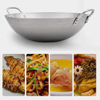 Commercial Two-Handle Wok, Non-Stick Wok Iron Gas Stove Safety Wok Stainless Steel Gas Stove Cookware,36cm