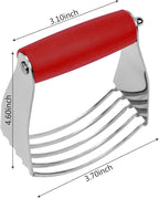 Dough Blender Heavy Duty Pastry Cutter Stainless Steel Butter Cutter Professional Baking Tool For Mixing Flour Butter (Red)