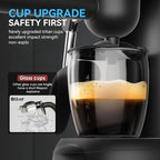XIXUBX Coffee Machine, 3.5 Bar Espresso & Cappuccino Machine with Steam Wand, Compact Design Coffee Maker for Latte, Safety Lock & Tritan Cups, 800w, Black