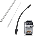 Coffee Machine Replacement Tube, Coffee Machine Replacement Tube Stainless Steel Silicon Milk Hose Coffee Maker Accessories Pipe Coffee Machine Water Hose Cleaning Brush Coffee