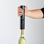Restaurantware Electric Wine Opener 1 Count 1.9 x 1.9 x 9.1 Inches Battery Operated Plastic Corkscrew With Foil Cutter Compact Black Design For Quick One-Touch Uncorking