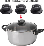 4Pcs Universal Pot Lid Top Replacement Knob,Heat Resistant and Prevent static electricity,Easy installation Kitchen Cookware Replacement Pan Lid Holding Handles. (Black)