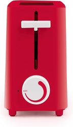 Nostalgia MyMini Single Slice Toaster | 1.25" Wide Slot, Portion Control, Compact Design, Adjustable Temperature, Cancel, Defrost, and Bagel Button | Removable Crumb Tray | Red