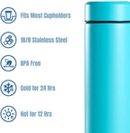 PARACITY Insulated Water Bottle, 15 oz Stainless Steel Water Bottles for Double Wall Vacuum Hot Drinks, Metal Water Bottle Keeps Hot for 12 Hrs, Cold for 24 Hrs, for Coffee, Tea (light blue)